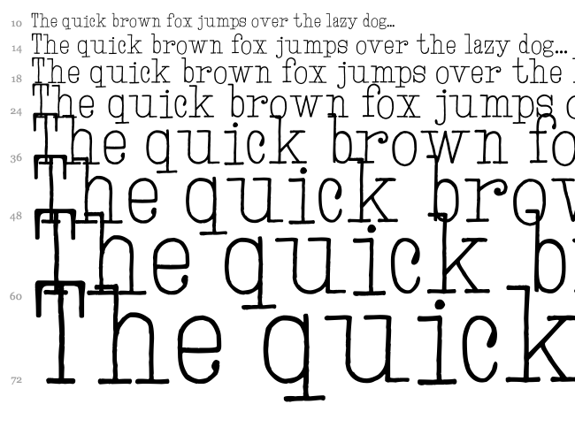 Hand TypeWriter font waterfall
